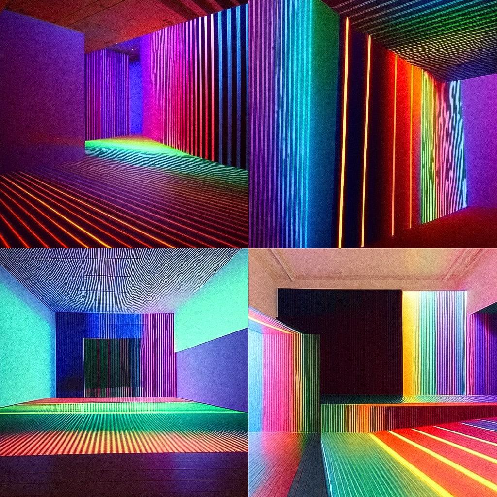 Carlos Cruz-Diez style, Midjourney Niji 4, render 1 of 4