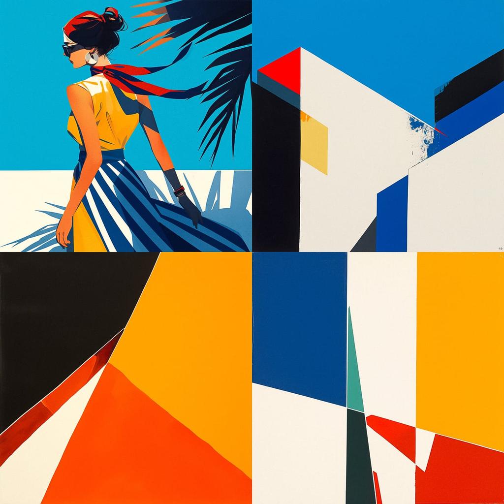 Carmen Herrera style, Midjourney Niji 5, render 1 of 4