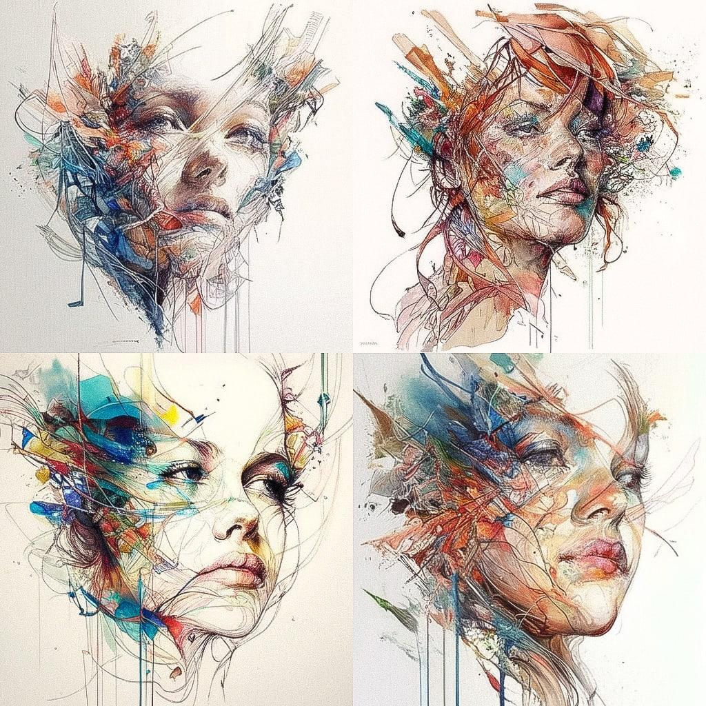 Carne Griffiths style, Midjourney Niji 4, render 1 of 4