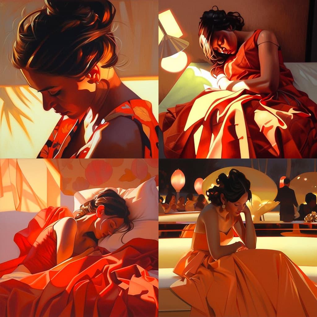 Carrie Graber style, Midjourney Niji 5, render 1 of 4
