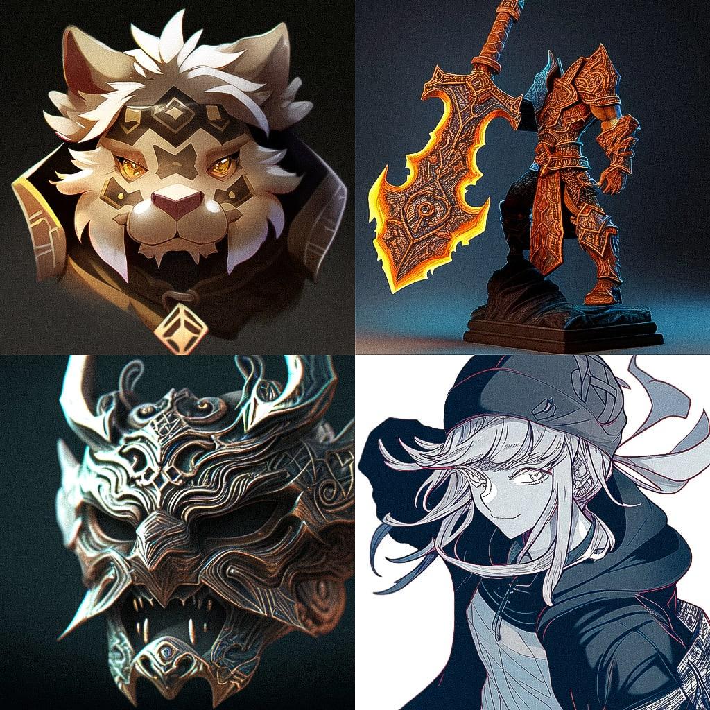 Carving style, Midjourney Niji 4, render 1 of 4