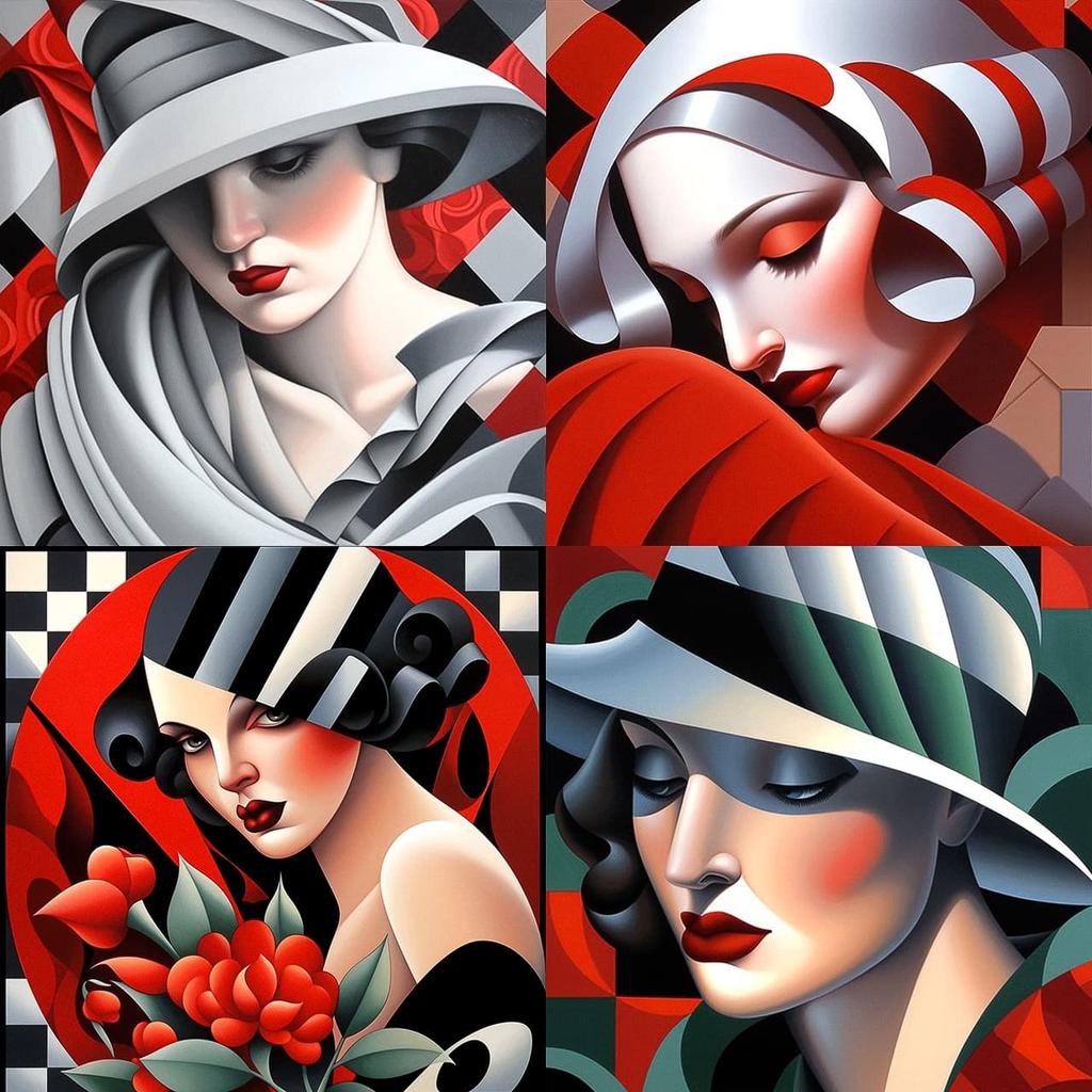 Catherine Abel style, Midjourney Niji 5, render 1 of 4
