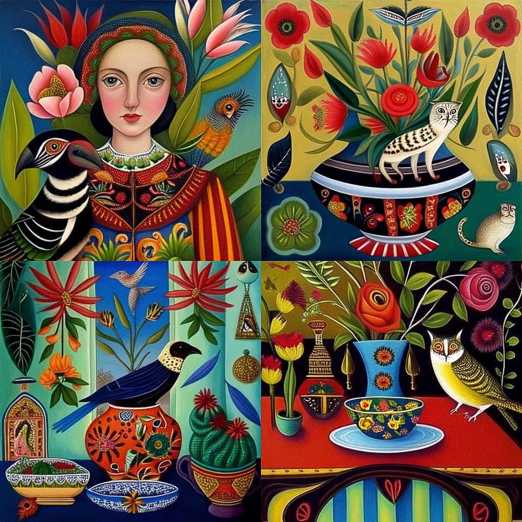 Catherine Nolin style, Midjourney Niji 5, render 1 of 4
