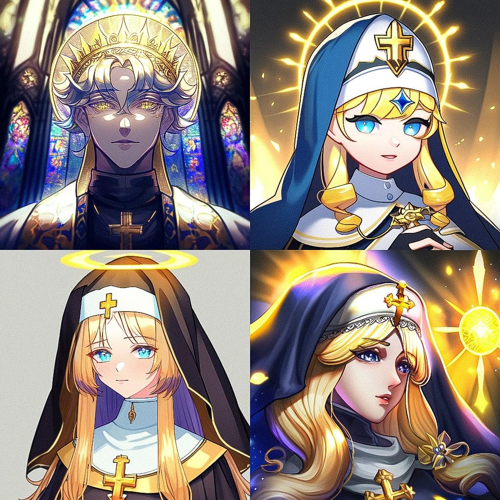 Catholic icon style, Midjourney Niji 4, render 1 of 4
