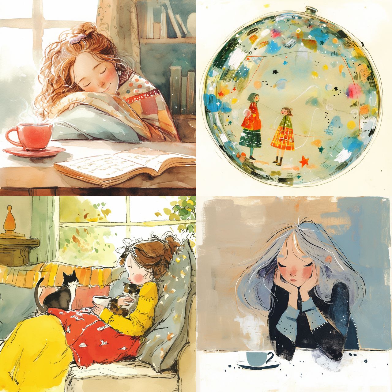 Cathy Wilcox style, Midjourney Niji 6, render 1 of 4