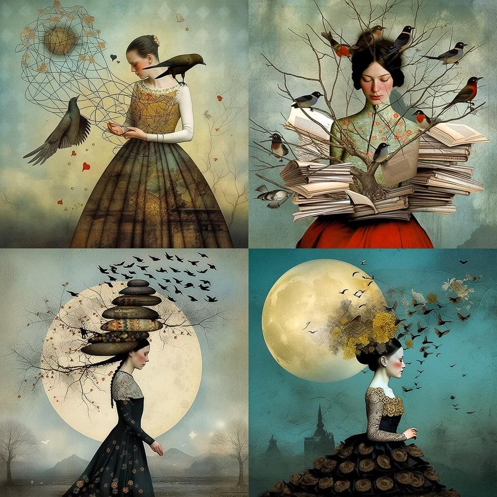 Catrin Welz-Stein style, Midjourney Niji 5, render 1 of 4