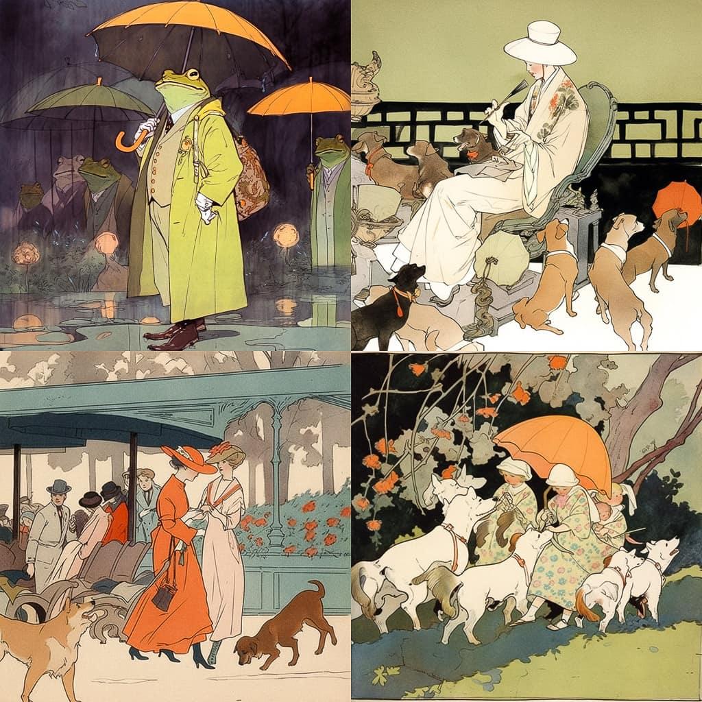 Cecil Aldin style, Midjourney Niji 5, render 1 of 4