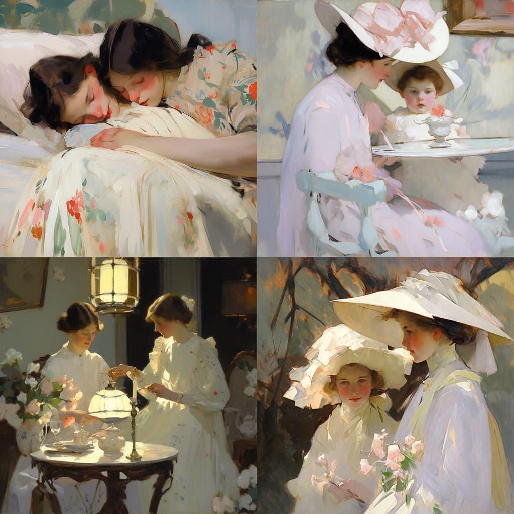 Cecilia Beaux style, Midjourney Niji 5, render 1 of 4