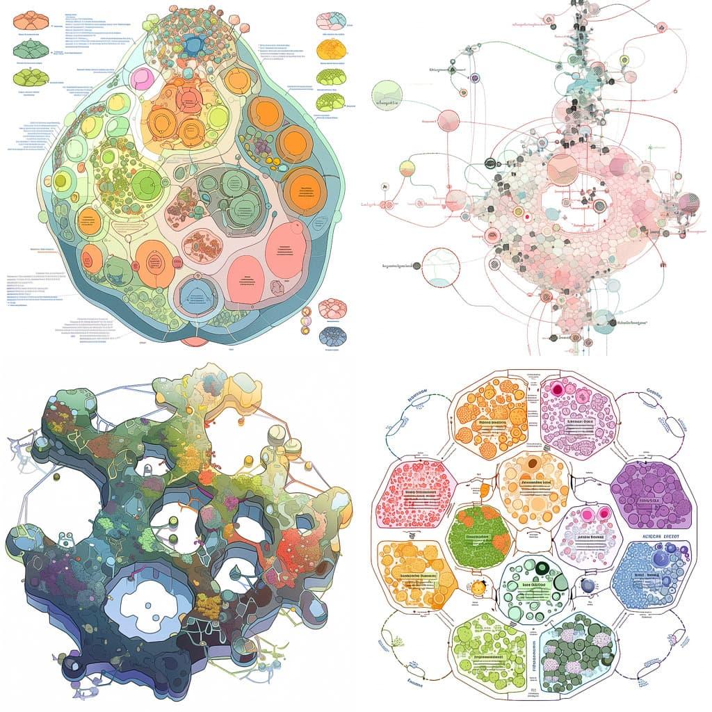 Cellular diagram style, Midjourney Niji 5, render 1 of 4