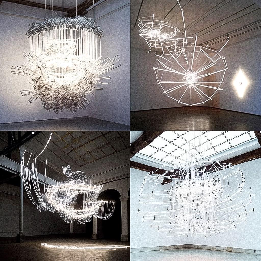 Cerith Wyn Evans style, Midjourney Niji 4, render 1 of 4