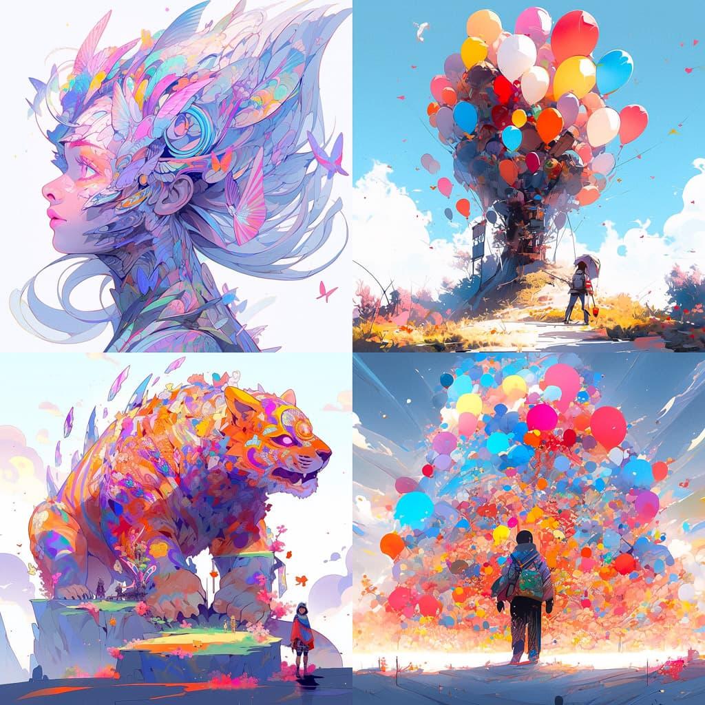 Chad Knight style, Midjourney Niji 5, render 1 of 4