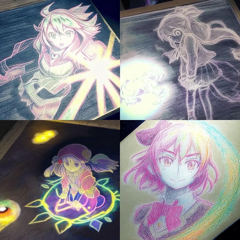 Chalk drawing style, Midjourney Niji 4, render 1 of 4