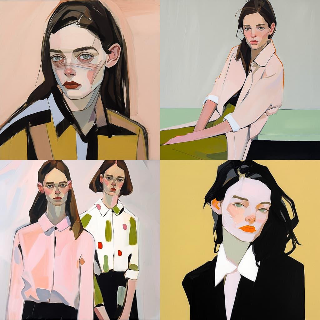 Chantal Joffe style, Midjourney Niji 5, render 1 of 4