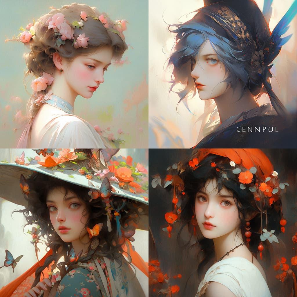 Charles-Amable Lenoir style, Midjourney Niji 5, render 1 of 4