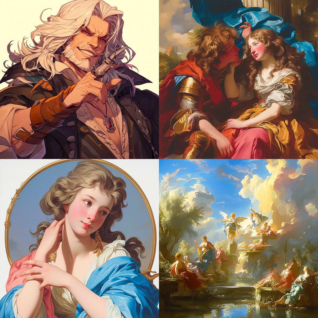 Charles-Andre van Loo style, Midjourney Niji 6, render 1 of 4