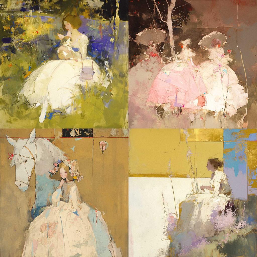 Charles Conder style, Midjourney Niji 6, render 1 of 4