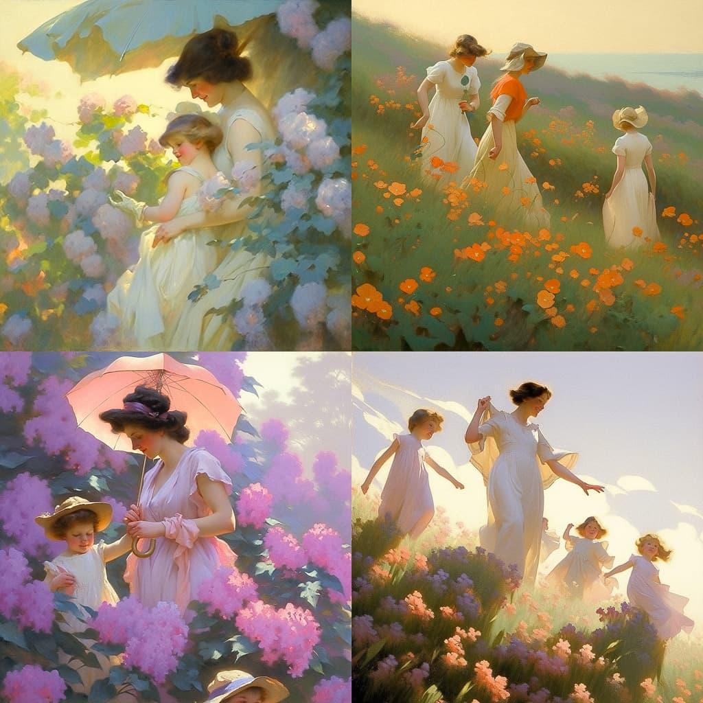 Charles Courtney Curran style, Midjourney Niji 5, render 1 of 4