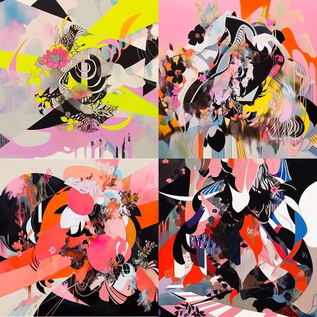 Charline von Heyl style, Midjourney Niji 5, render 1 of 4