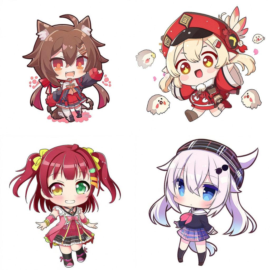 Chibi anime style style, Midjourney Niji 4, render 1 of 4