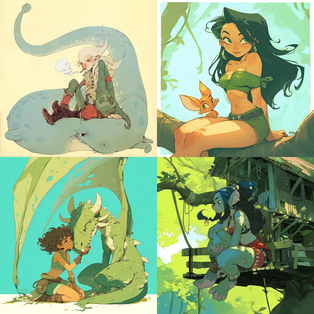 Chris Sanders style, Midjourney Niji 6, render 1 of 4