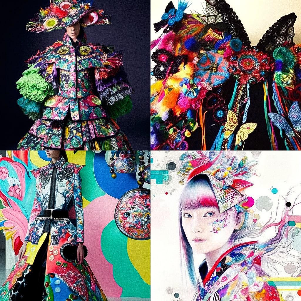 Christian Lacroix style, Midjourney Niji 4, render 1 of 4