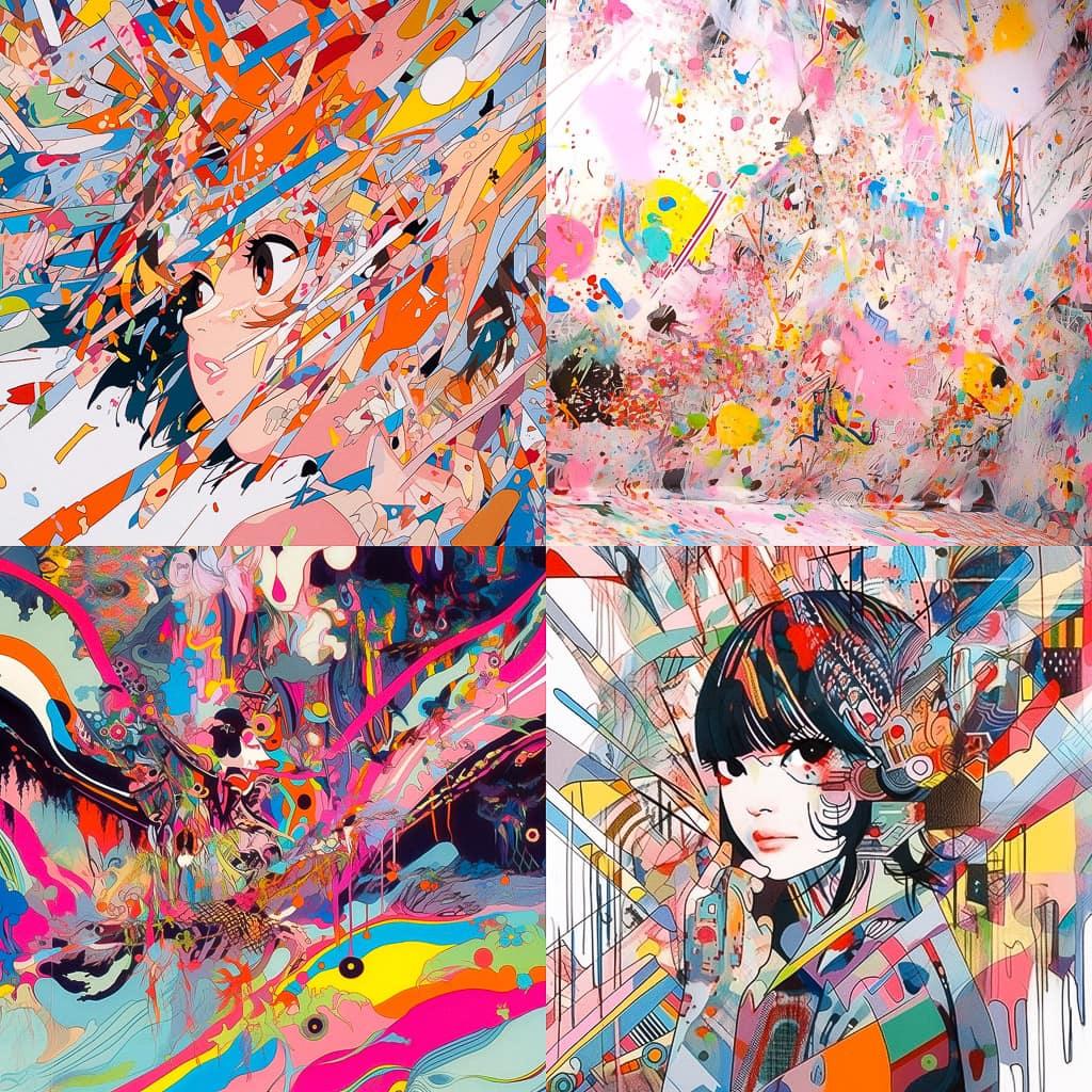 Christian Marclay style, Midjourney Niji 5, render 1 of 4