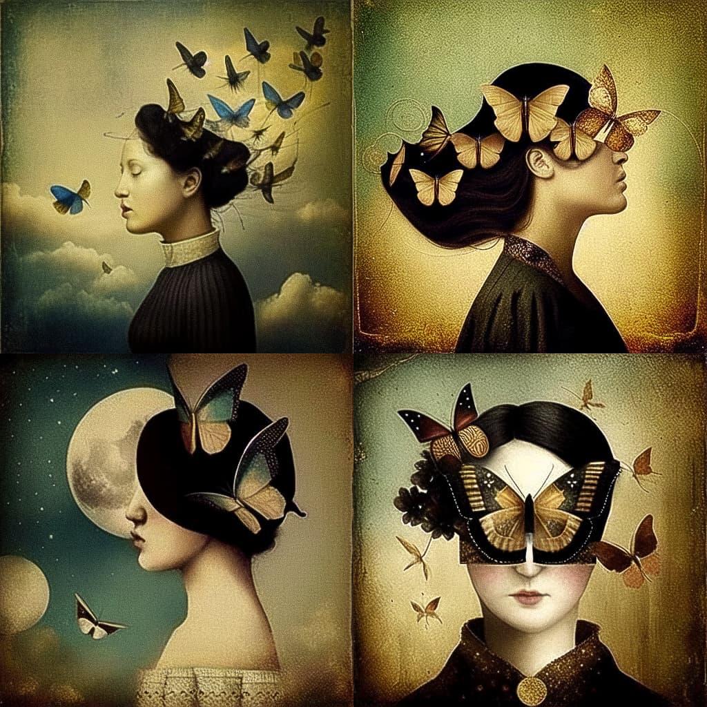 Christian Schloe style, Midjourney Niji 4, render 1 of 4