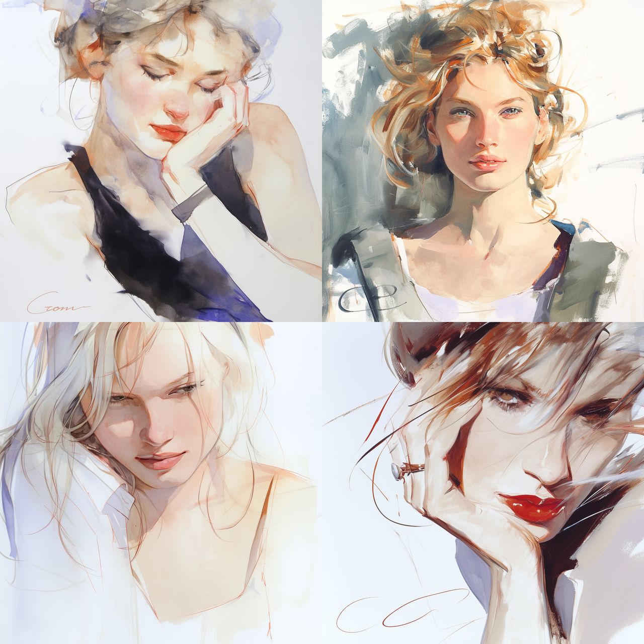 Christine Comyn style, Midjourney Niji 6, render 1 of 4