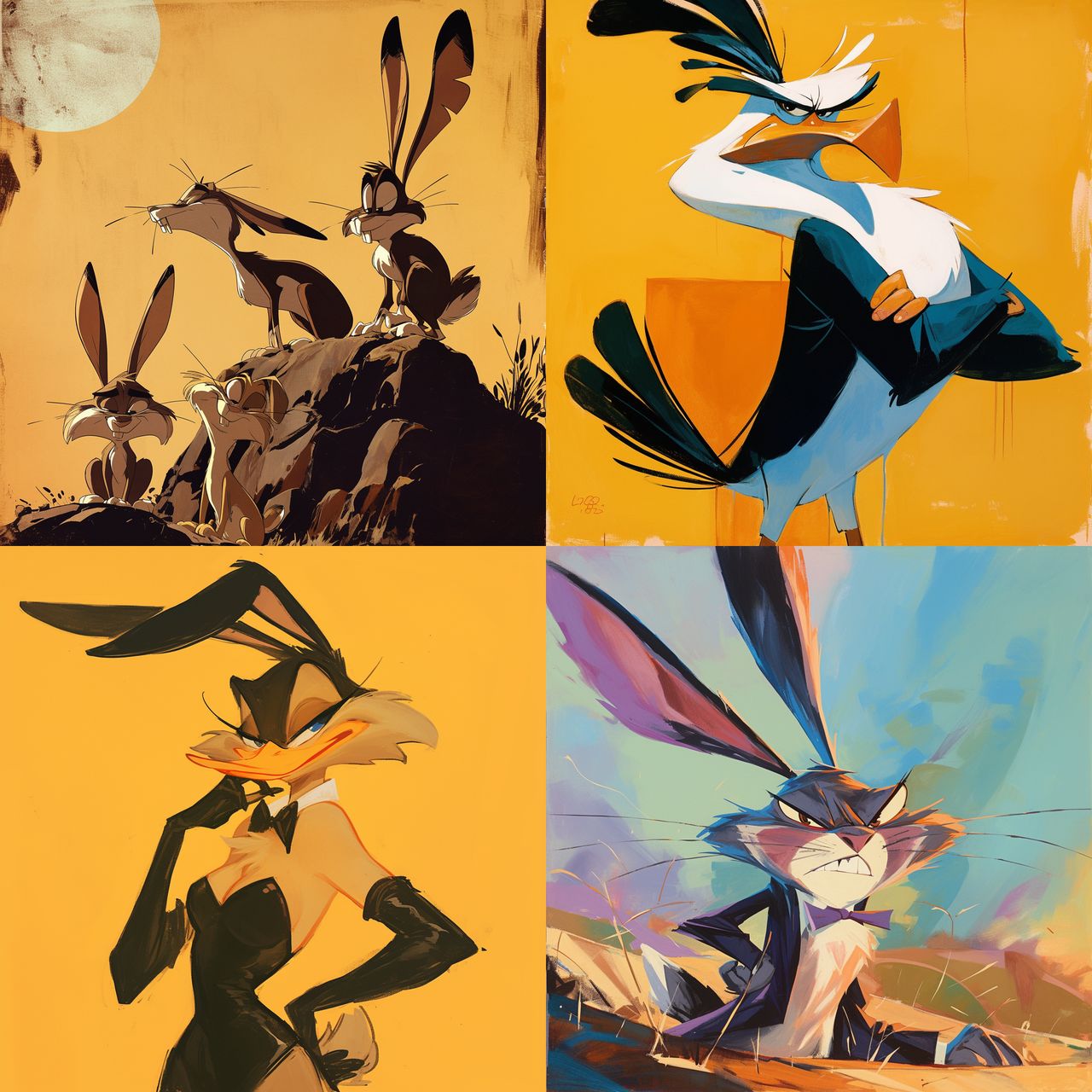 Chuck Jones style, Midjourney Niji 6, render 1 of 4