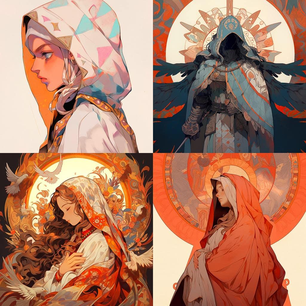 Cimabue style, Midjourney Niji 5, render 1 of 4