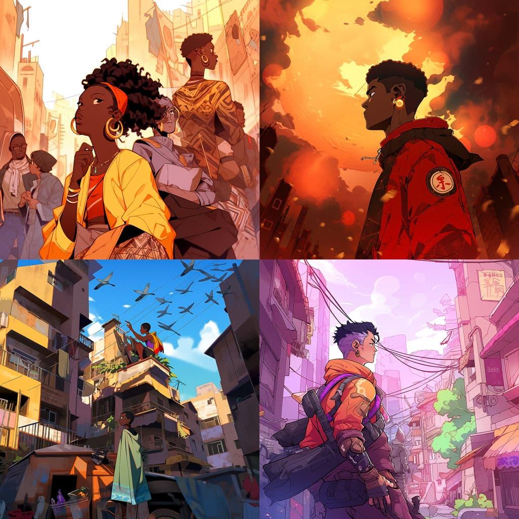 City of God style, Midjourney Niji 5, render 1 of 4