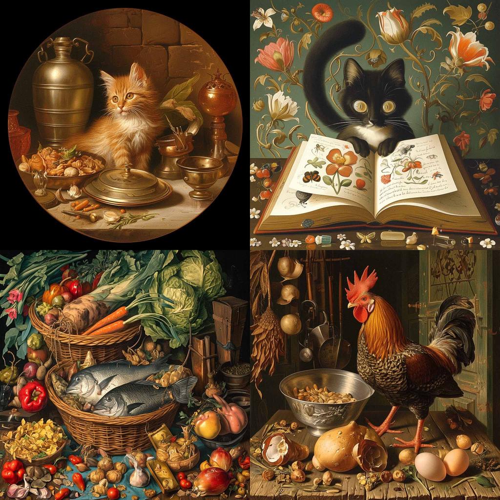 Clara Peeters style, Midjourney Niji 6, render 1 of 4