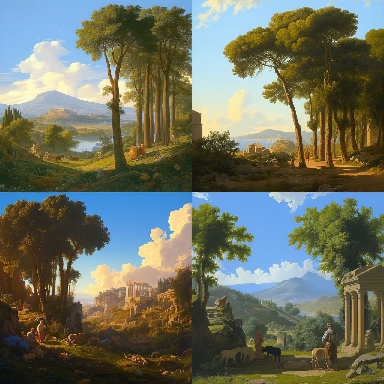 Claude Lorrain style, Midjourney Niji 6, render 1 of 4