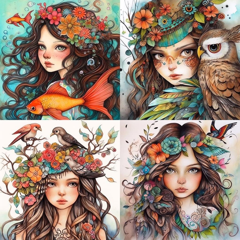 Claudia Tremblay style, Midjourney Niji 5, render 1 of 4