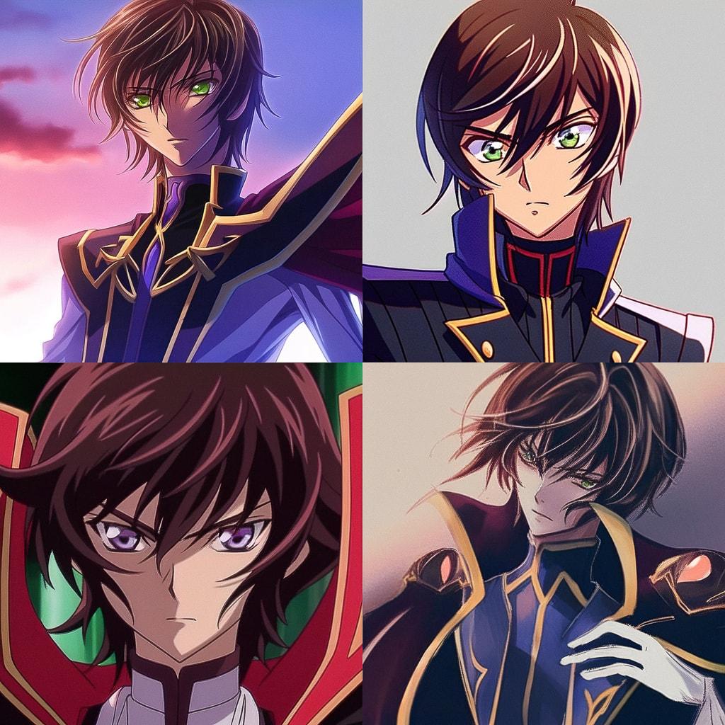 Code Geass style, Midjourney Niji 4, render 1 of 4