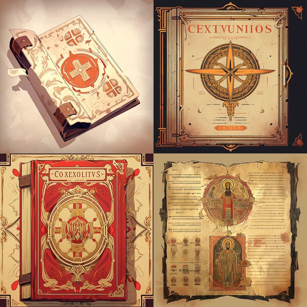 Codex Sinaiticus style, Midjourney Niji 5, render 1 of 4