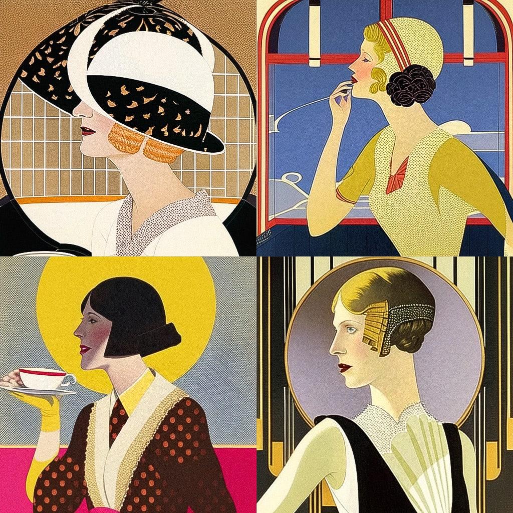 Coles Phillips style, Midjourney Niji 4, render 1 of 4