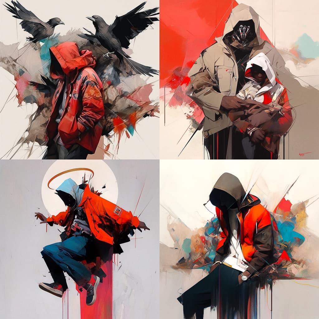 Conor Harrington style, Midjourney Niji 5, render 1 of 4