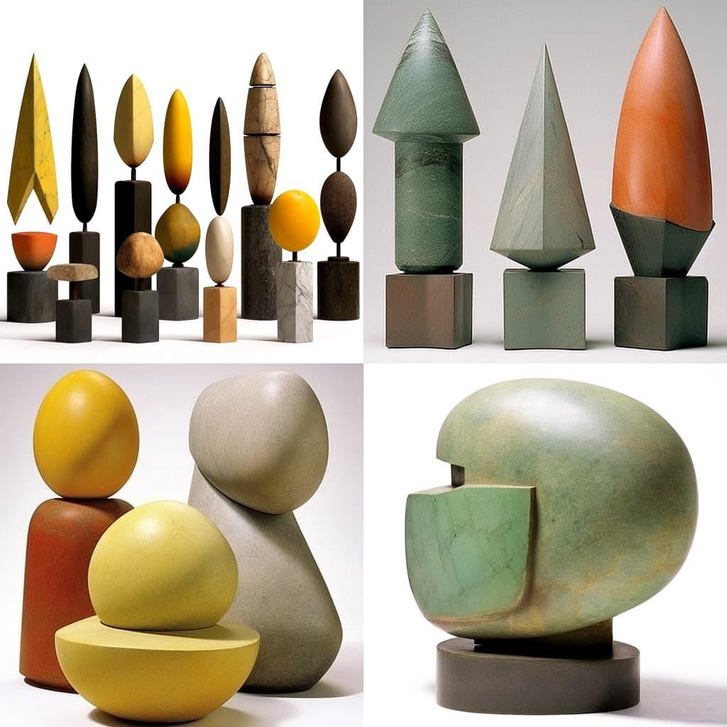 Constantin Brancusi style, Midjourney Niji 5, render 1 of 4