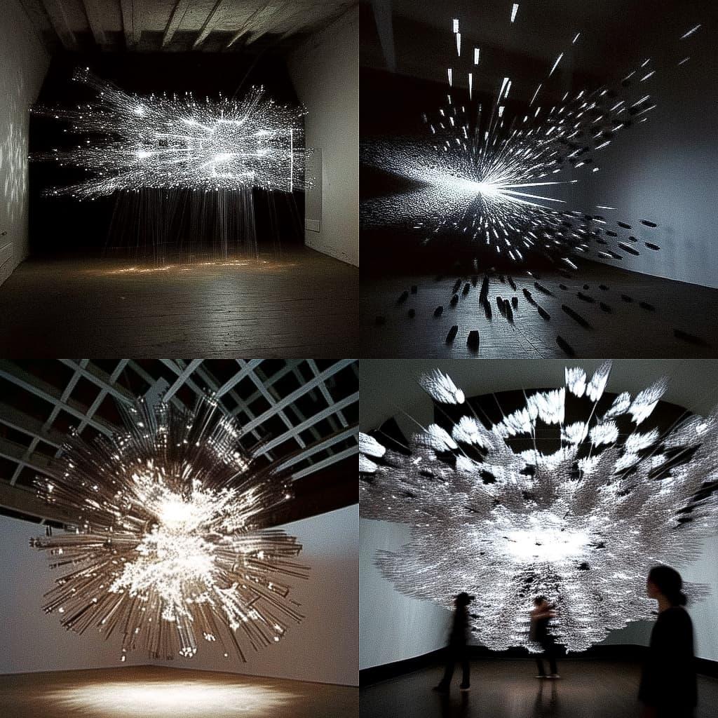 Cornelia Parker style, Midjourney Niji 4, render 1 of 4