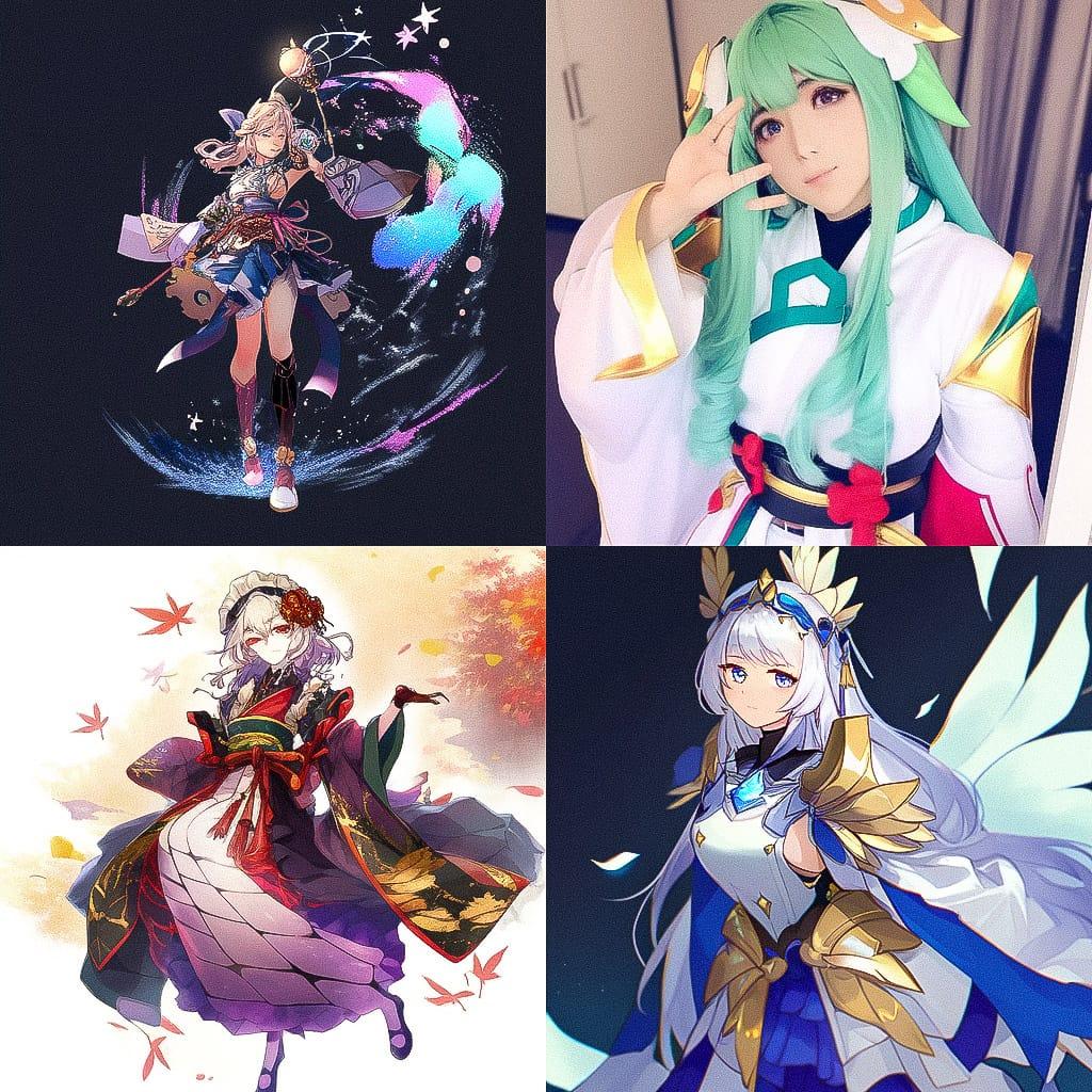 Cosplay fashion style, Midjourney Niji 4, render 1 of 4