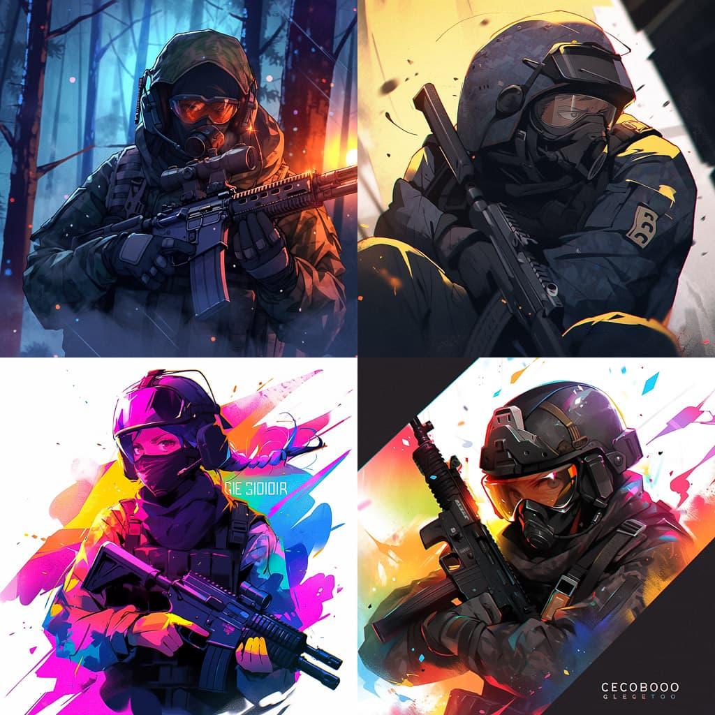 Counter-Strike style, Midjourney Niji 5, render 1 of 4
