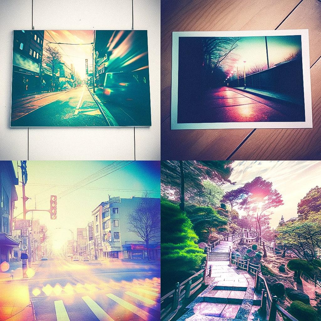Cross processing print style, Midjourney Niji 4, render 1 of 4