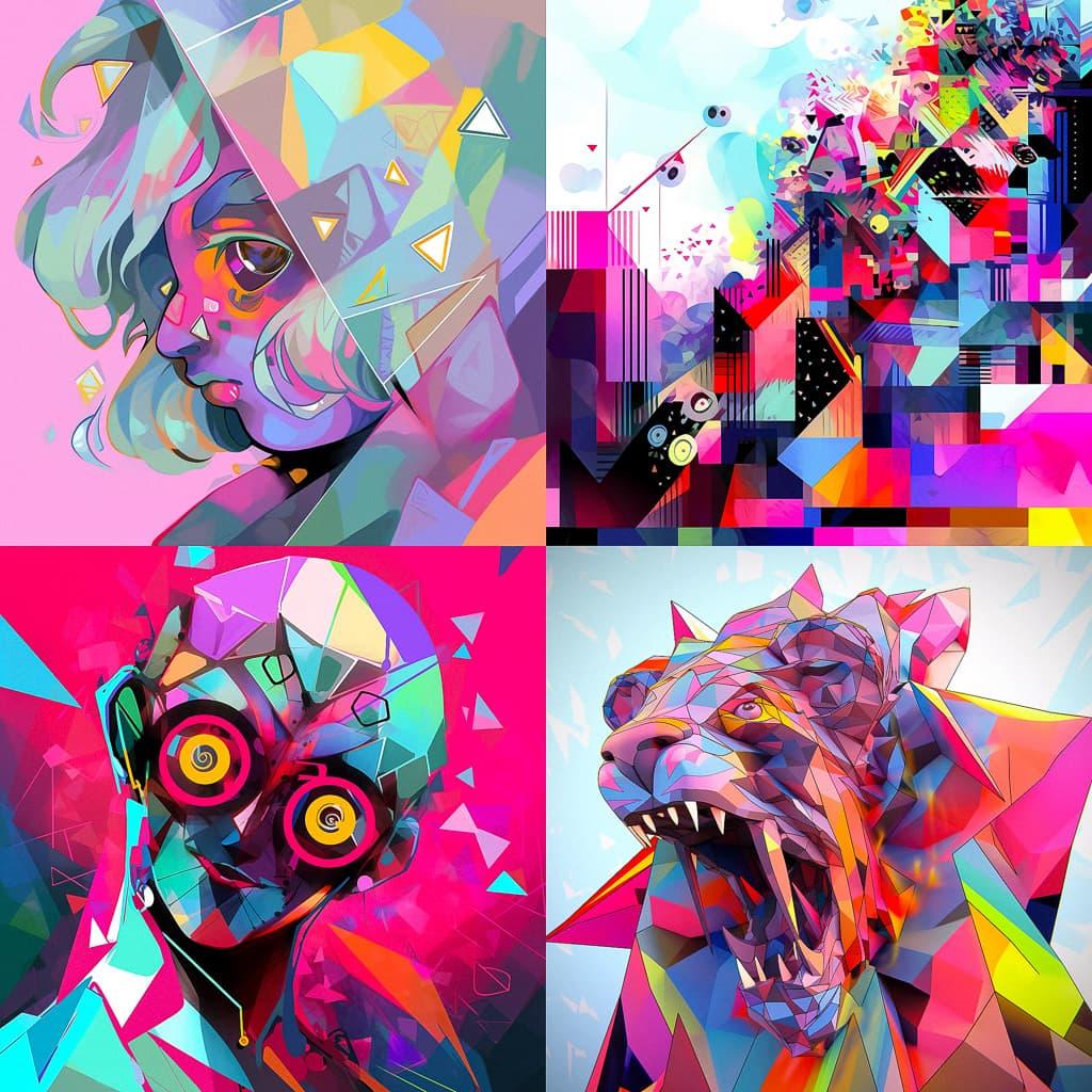 Cubism style, Midjourney Niji 5, render 1 of 4