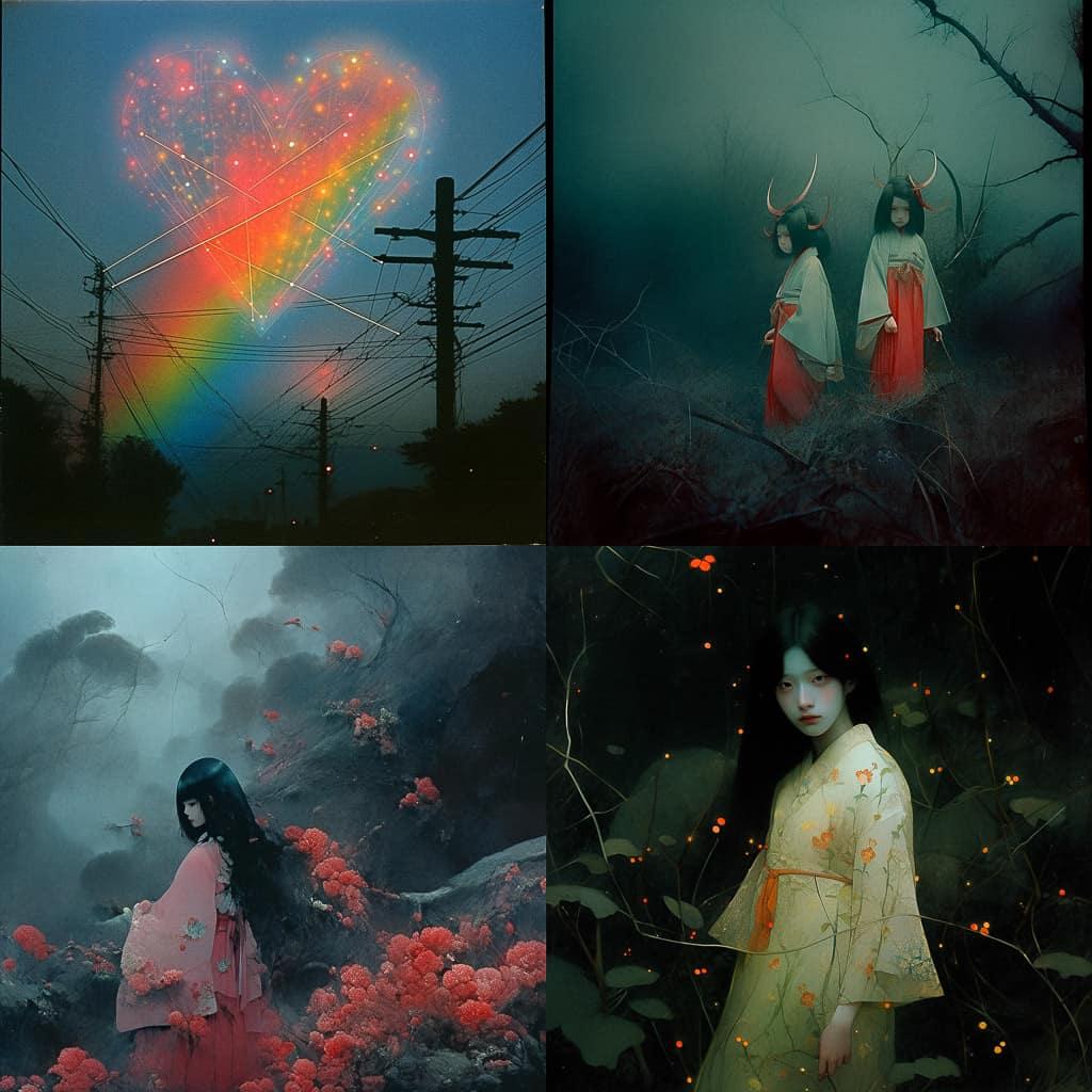 Daisuke Yokota style, Midjourney Niji 5, render 1 of 4