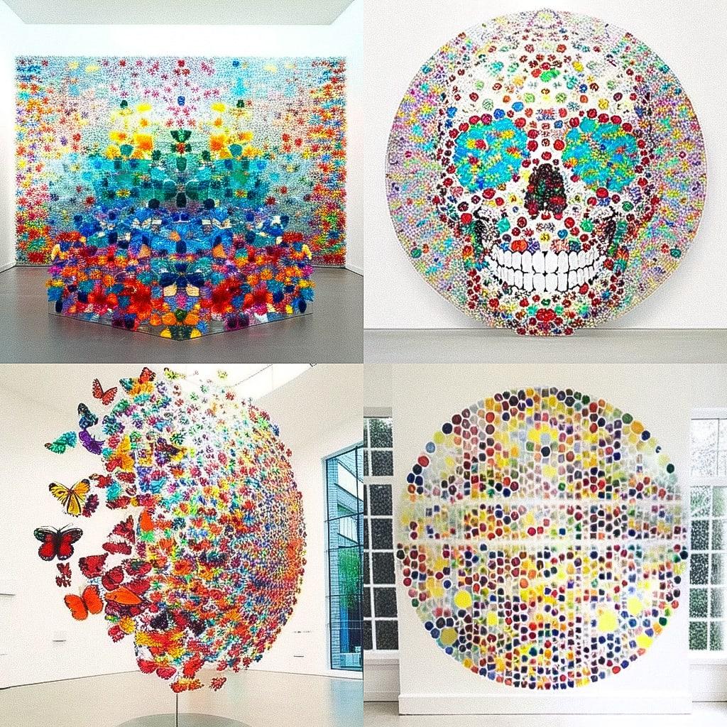 Damien Hirst style, Midjourney Niji 4, render 1 of 4