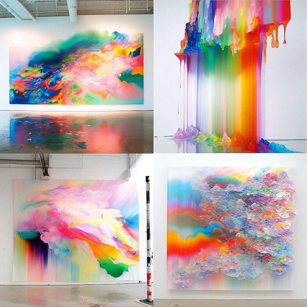 Dan Colen style, Midjourney Niji 4, render 1 of 4