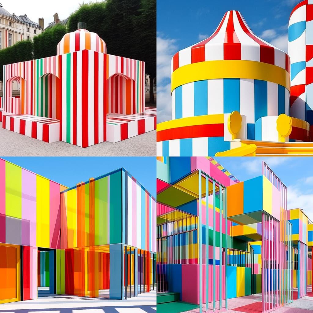 Daniel Buren style, Midjourney Niji 5, render 1 of 4