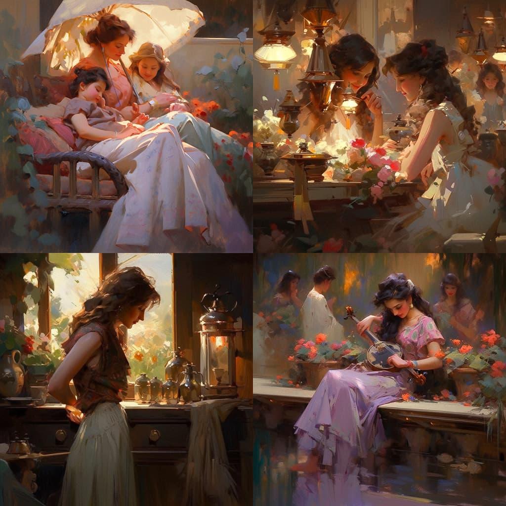 Daniel F. Gerhartz style, Midjourney Niji 4, render 1 of 4