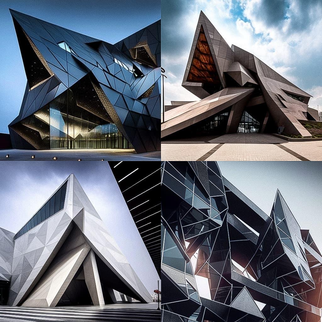 Daniel Libeskind style, Midjourney Niji 4, render 1 of 4